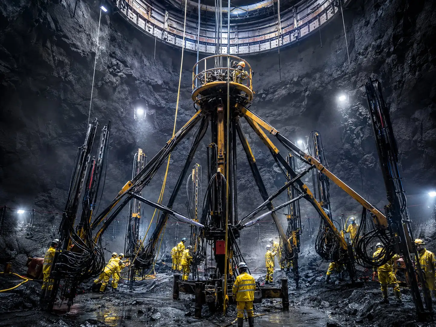 Vertical shaft sinking survey